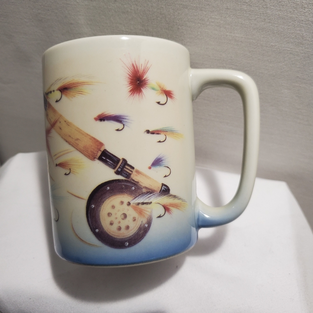 Vintage Otagirl Ruth Pengal Design Fly Rod Pre-owned Ceramic Coffee Mug